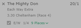 The Mighty Don - 20/1 Each-Way 9 Places with Bet365